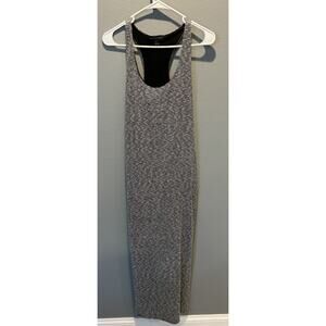 Banana Republic Maxi Dress Racerback Black White Textured Stripe Women's S